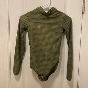 Five Dancewear Olive Green Dance Leotard Size SA